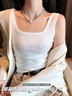 俞兆林吊带背心女宽肩方领螺纹修身内搭外穿打底衫薄款无袖上衣黑色 实拍图