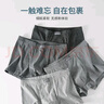 浪莎（LangSha）男士内裤男纯棉透气抗菌内档大码平角裤舒适四角短裤衩4条装 浅灰+中灰+深灰+黑灰 4XL /190 实拍图