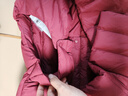 坦博尔轻薄羽绒服女短款宽松脱卸帽秋保暖女士外套TD236256 戎美红 165  实拍图
