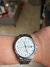 冠琴（GUANQIN）手表男士全自动机械表瑞士品质防水夜光精钢双日历学生多功能腕表 条丁钢带本白（机械款） 实拍图