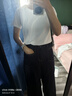 茵曼（INMAN）百搭U领短袖正肩T恤2025夏季女装新款鱼骨线修身显瘦短款上衣 珍珠白 M 实拍图