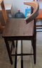 灵鸥实木吧台椅 北欧复古简约家用高脚凳子牛角靠背轻奢酒吧椅吧台凳 水曲柳胡桃色实木座面坐高70单把 实拍图