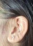芯奢S999足银星月耳钉女士小众设计拧扣儿童养耳洞免摘耳骨钉耳饰纯银 S999足银星月耳钉一对 实拍图
