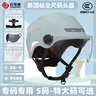 云电威3C认证电动摩托车头盔智能蓝牙男女小码小头围四季通用电瓶车安全帽尾灯防晒夏季半盔加大码特大号 【基础款】夏季浅灰 S小码(头围53-58cm可调) 实拍图