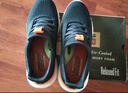 斯凯奇（Skechers）夏季男鞋新款轻便一脚蹬透气网面休闲运动跑步鞋百搭慢跑鞋 海军蓝色/橘色/210281-NVOR 42.5 实拍图