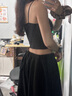 棉客诚品吊带背心女带胸垫美背内衣文胸一体裸感冰丝可外穿抹胸 黑色M 实拍图