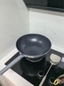 三禾微纳无涂层不粘炒锅可立盖炒菜锅无油烟含钛锅具32cm黛蓝青配钢铲 实拍图