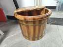 温友泡脚桶木桶泡脚木盆洗脚盆家用保温足浴盆香柏木质足浴实木泡脚盆 30cm碳化圆边+盖+艾草 实拍图