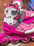 米高 轮滑鞋儿童溜冰鞋男女全套装可调滑冰鞋旱冰鞋初学者 粉色MI0套装2（K12-八件套） M (推荐鞋码31-34内长20-22.5cm) 实拍图