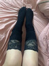 DUTRIEUX蕾丝花边小腿袜子女春秋长袜配靴子白色过膝袜jk黑色长筒袜女秋冬 白蕾丝过膝 实拍图