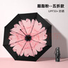 C'mon 防晒太阳伞遮阳伞女防紫外线小巧便携口袋伞晴雨伞 胭脂粉五折伞 实拍图