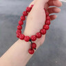 芯奢红色樱桃车厘子菩提根手串女绕指文玩朱砂色手链女菩提子佛珠手持 车厘子樱桃款 实拍图