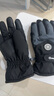 目丸保暖手套男女户外冬天骑行防寒风加绒厚触屏女防水冬季棉滑雪手套 4#雪花圆标黑色（拼色男款） 实拍图