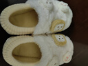 利达妮（TZLDN）包跟棉拖鞋女秋冬季2025新款孕妇月子鞋室内家居防滑保暖毛绒棉鞋 白色【可爱饭团】 38-39 【适合37-38】 实拍图