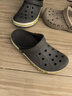 卡骆驰crocs洞洞鞋贝雅卡骆班轻便耐磨一脚蹬休闲鞋|205089 石板灰/青柠绿-0GX 43 (270mm) 实拍图