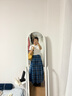 无印良品（MUJI）女式 马德拉斯格纹 宽摆裙长半身裙女装裙子25年夏季款BE1XKA5S 蓝色格纹 S (155/62A) 实拍图