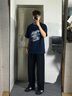 JEANSWEST CLUB真维斯短袖男夏季纯棉美式潮牌男士t恤宽松简约休闲亲肤男款上衣 实拍图