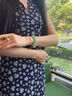 芳晓 缅甸冰种贵妃玉手镯圆条飘绿飘花冰种老坑正圈翡翠处理手镯女款 57-58mm 实拍图