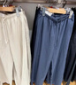 优衣库女装麻混纺松紧长裤/休闲裤473791 30 浅米色 S /155/62A 实拍图