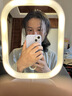 LED美妆镜化妆补光镜台式镜子智能 带灯卧室桌台面美容补光三八节礼物送女友 米白色led化妆镜 实拍图