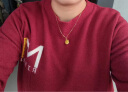 中国珠宝生日纪念礼物黄金吊坠女足金牡丹花花开富贵吊坠项链套链 实拍图