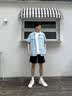慕梵棉大码冰丝薄款短袖衬衫男夏季新款胖子宽松休闲运动工装衬衣外套 浅蓝色 7XL 适合255-275斤 实拍图