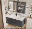 欧帝奴（OUDINU）智能浴室柜 卫生间奶油风陶瓷一体盆洗手洗脸盆柜卫浴洗漱台 组合 智能玻璃镜柜-带配件80cm 实拍图