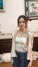 棉客诚品吊带背心女带胸垫美背内衣文胸一体裸感冰丝可外穿抹胸 象白牙M 实拍图