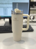 STANLEY巨无霸吸管杯水杯保温杯大容量办公车载不锈钢杯子887ML-米白色 实拍图