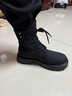 鹿与诗说马丁靴男款英伦风黑色高帮皮鞋中帮机车靴子男生增高加绒保暖皮靴 哑光8孔 厚底增高4.5cm 42 实拍图