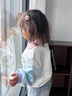 班喜迪女童卫衣春秋款2025新款洋气儿童长袖上衣宝宝翻领polo衫秋季童装 米色 90 实拍图