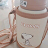 史努比（SNOOPY）儿童保温杯带吸管直饮男女小学生316不锈钢喝水杯子双盖壶500ml咖 实拍图