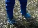 蓝鸥盾儿童赶海服男女雨鞋连体涉水裤玩水服防水户外涉水服YX1051 34 实拍图