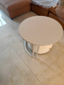 洋意悦奶油风岩板茶几客厅家用小户型简约现代小茶几轻奢网红圆形茶几桌 【50白岩+70纯白岩板】白架白柜 实拍图