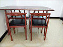 莱美汇餐桌小户型家用现代简约餐桌椅休闲快餐厅桌椅组合饭桌长方形桌子 胡桃色120*60 单桌 实拍图