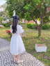G.duck童装女童连衣裙夏季儿童公主裙韩版时尚23新款小女孩泡泡袖雪纺裙 白色 140 尺码9~10岁【130-140cm】 实拍图