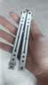 YY小刀yy钢鹦鹉螺 夜光款蝴蝶刀【桔梗balisong】不锈钢安全未开刃 白黑黑刃【夜光款】 实拍图