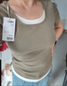 森马（Semir）短袖t恤女短款假两件百搭上衣25夏装显瘦U领套头衫109325100015 实拍图
