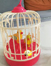玩控 仿真小鸟带鸟笼儿童笼子有声会动会叫电动声控感应鸟儿童玩具 玫瑰红 实拍图