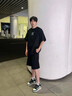 BJHG不计后果轻薄透气凉感短裤男款夏季潮牌薄裤子户外运动五分短裤女 炭黑色 S 实拍图