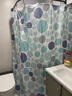 施香曼浴帘套装免打孔隐形防水布浴室帘隔断帘淋浴弧形折叠浴帘套装 气球泡泡 A款+帘宽1.8米x2米高+1.8米挡水 实拍图