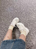 回力瑞内增高小白鞋真皮镂空老爹鞋女2025增高网面透气薄款运动休闲凉鞋 白色 36 实拍图