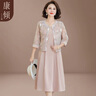 俞兆林夏装雪纺妈妈短袖连衣裙中老年女装收腰长裙子 Y52Q006 实拍图