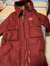 雅鹿品牌长款羽绒服女长过膝新款冬季加厚保暖时尚宽松鸭绒连帽外套 红色 XL （推荐175-200斤） 实拍图