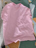 棉致t恤男纯棉潮流纯色小白宽松休闲短袖百搭情侣上衣 粉色 XL 实拍图