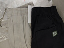 【纯棉耐磨】春秋季纯色休闲裤男士宽松大码直筒裤工装加绒工作裤 黑色+浅灰 【春秋厚款】 XL 【适合140-160斤体重】 实拍图
