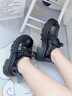 霍蜻厚底小皮鞋女英伦风2025秋冬季加绒加厚乐福鞋女日系百搭jk单鞋女 黑色【亮光】 36 (230mm) 实拍图
