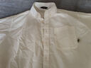 马登工装美式复古短袖衬衫男夏日系宽松休闲纯棉衬衣透气叠穿薄外套 白色 M 实拍图