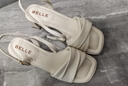 百丽（Belle）气质一字带凉鞋女商场同款真皮粗跟凉鞋D6L1DBL5 米白 34 (220mm) 实拍图