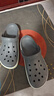 卡骆驰crocs洞洞鞋贝雅卡骆班轻便耐磨一脚蹬休闲鞋|205089 石板灰/青柠绿-0GX 41 /42(260mm) 实拍图